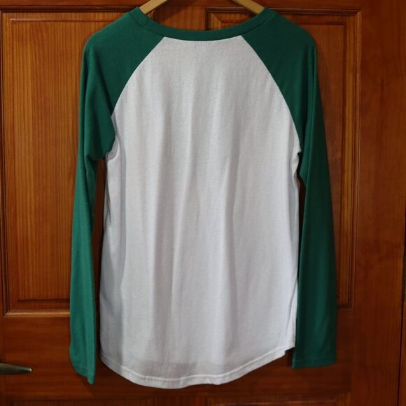 Tipsy Elves St. Patrick's Day Clover Raglan Baseball Tee Shirt Men's Medium - Picture 6 of 8